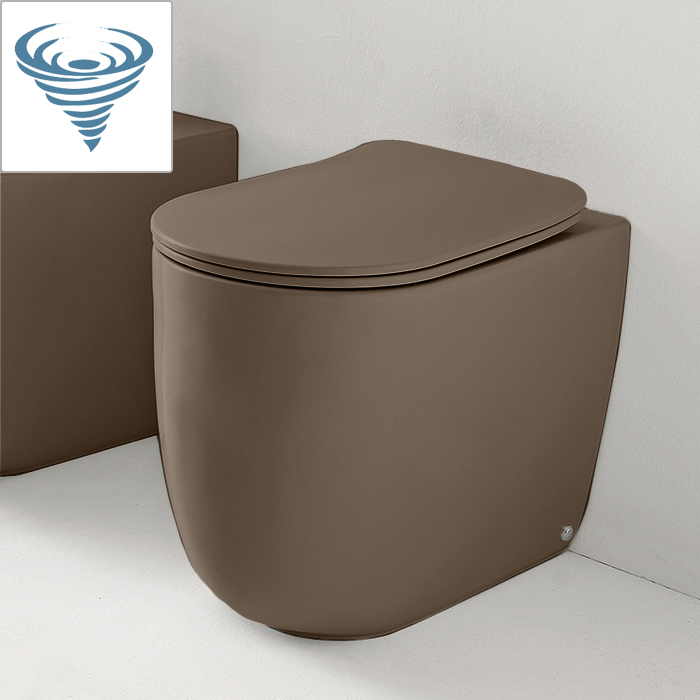 Изображение Унитаз напольный Kerasan Nolita безободковый, слив Tornado, цвет коричневый