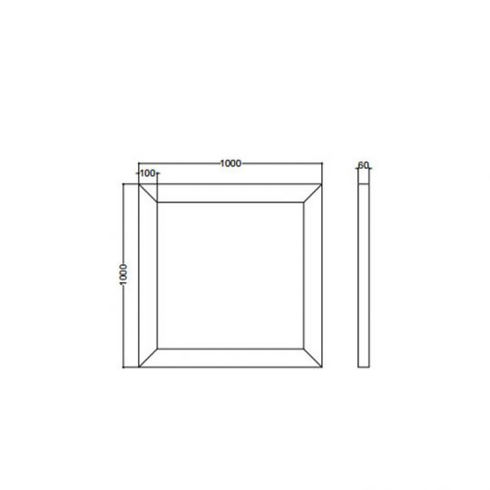 Зеркало с рамой Kerasan Retro 736402argento 100x100 см, цвет серебро схема 2