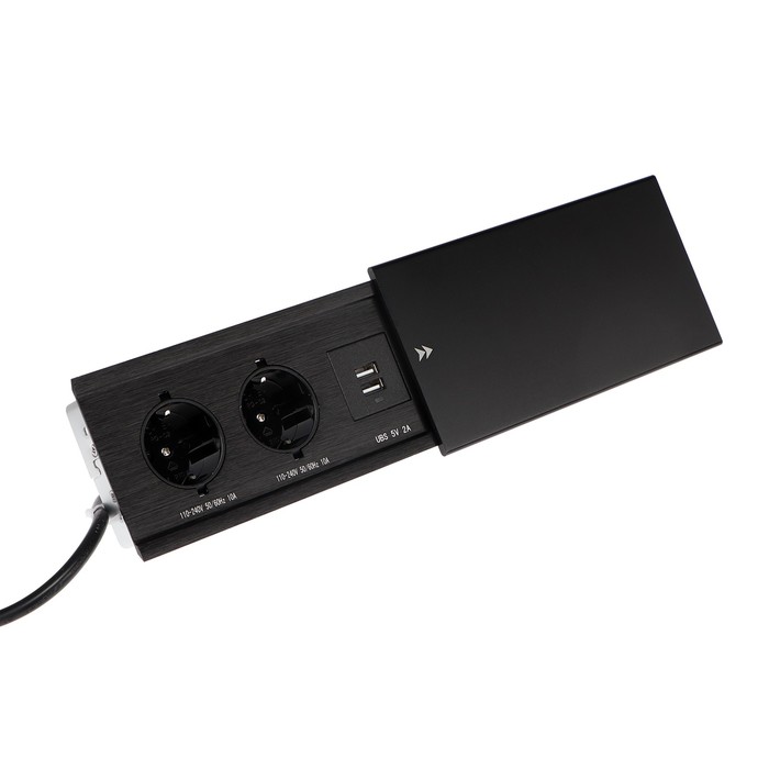 Розетка встраиваемая, врезная, розетка в стол, удлинитель для кухни и офиса ST-02 (2 USB A, 2 EURO)