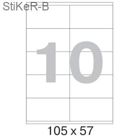 40105570  Самоклеящиеся этикетки  MULTILABEL 105х57мм, 10 шт., бел., 100 листов