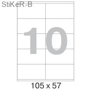 40105570  Самоклеящиеся этикетки  MULTILABEL 105х57мм, 10 шт., бел., 100 листов