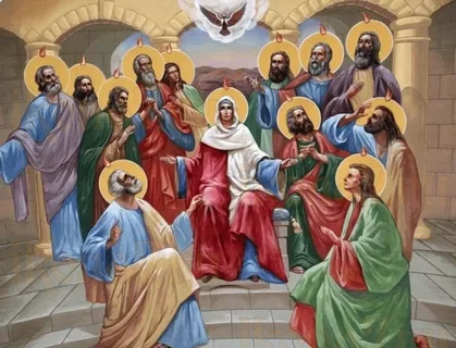 Сошествие Святого Духа на апостолов (рукописная вариант 8)