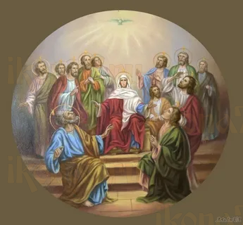 Сошествие Святого Духа на апостолов (рукописная вариант 12)