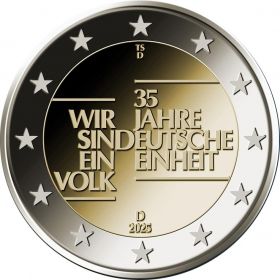 35 лет объединения  Германии 2 евро Германия 2025 Монетный двор на выбор