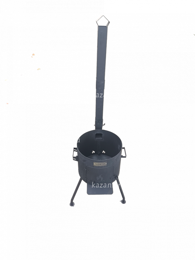 Печь под казан на 6-8л с дверцей и трубой. d-32см.сталь 2 мм