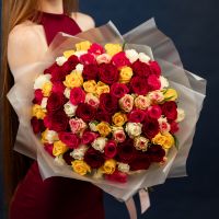 101 роза микс (Кения, 40см)