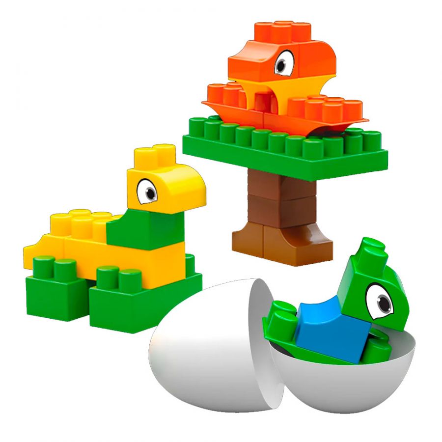 Конструктор набор из 3-х динозавриков.(Птеродактиль, Велоцираптор, Брахиозавр)