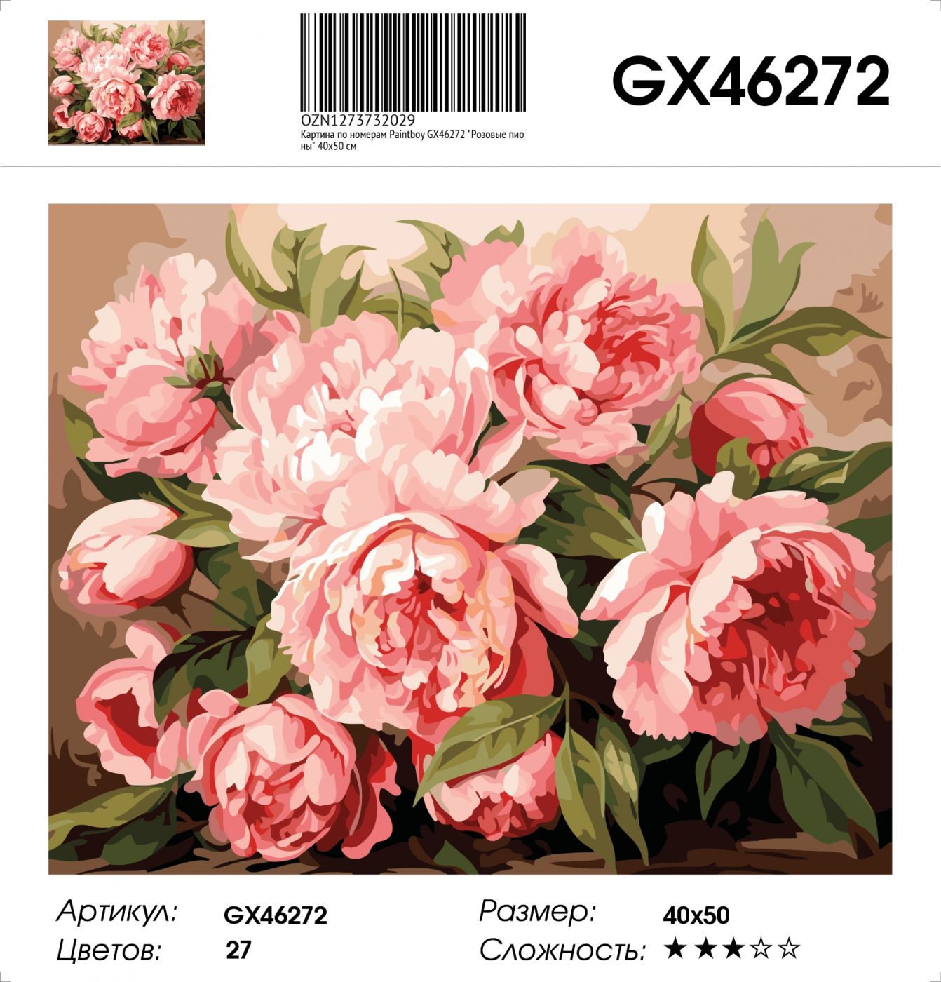 Картина по номерам на подрамнике GX46272