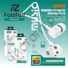 Гарнитура (науш.+микр.) для сотов. FaizFull FN26 3,5mm HD-Звучание HI-FI Аудио (Силиконовая оплётка) белая