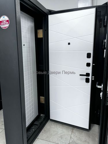 Гранд Geo 70 мм Антик серебро Шагрень белая входная дверь
