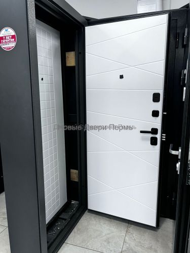 Гранд Geo 70 мм Антик серебро Шагрень белая входная дверь