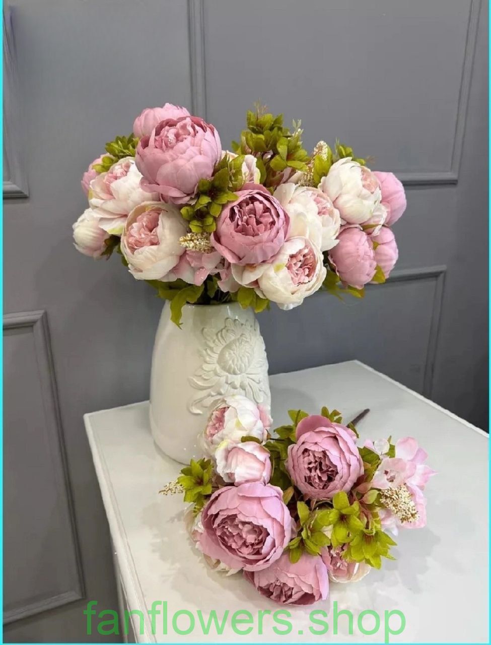 Искусственные цветы пионы 20шт