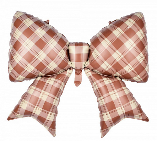 Бант в клетку шар фигурный фольгированный с гелием