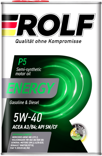 Rolf Energy 5W-40 ACEA A3/B4 API SN/CF, 4л