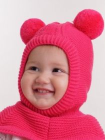 Шапка дет. с подкл, утепл., цвет яр.розовый (арт. 7155 пш)