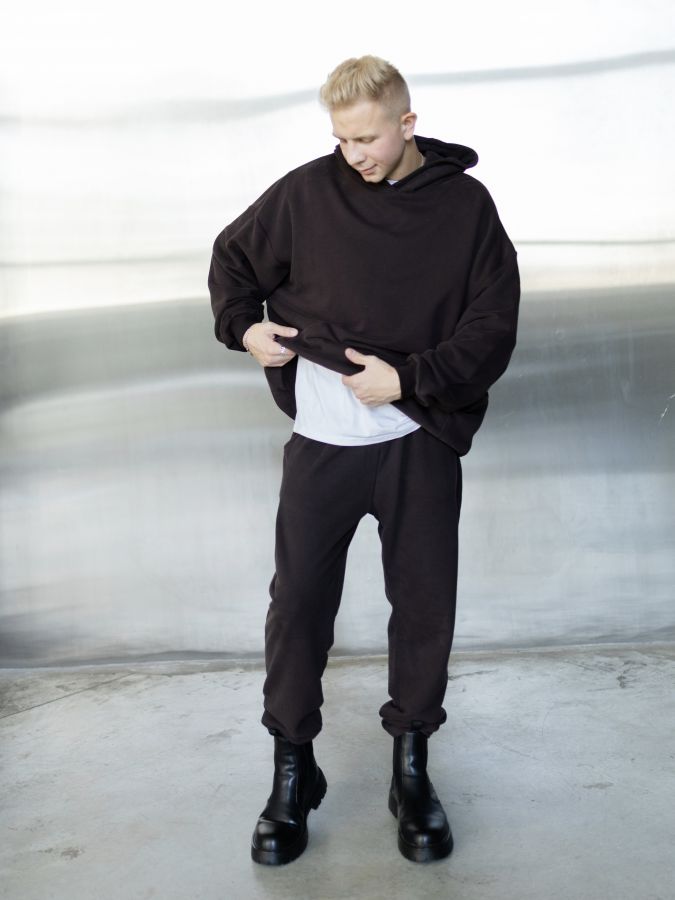 Худи оверсайз в цвете шоколад