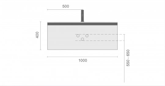 Тумба под раковину Armadi Art Quatro 790-M1-100, с ящиком схема 7