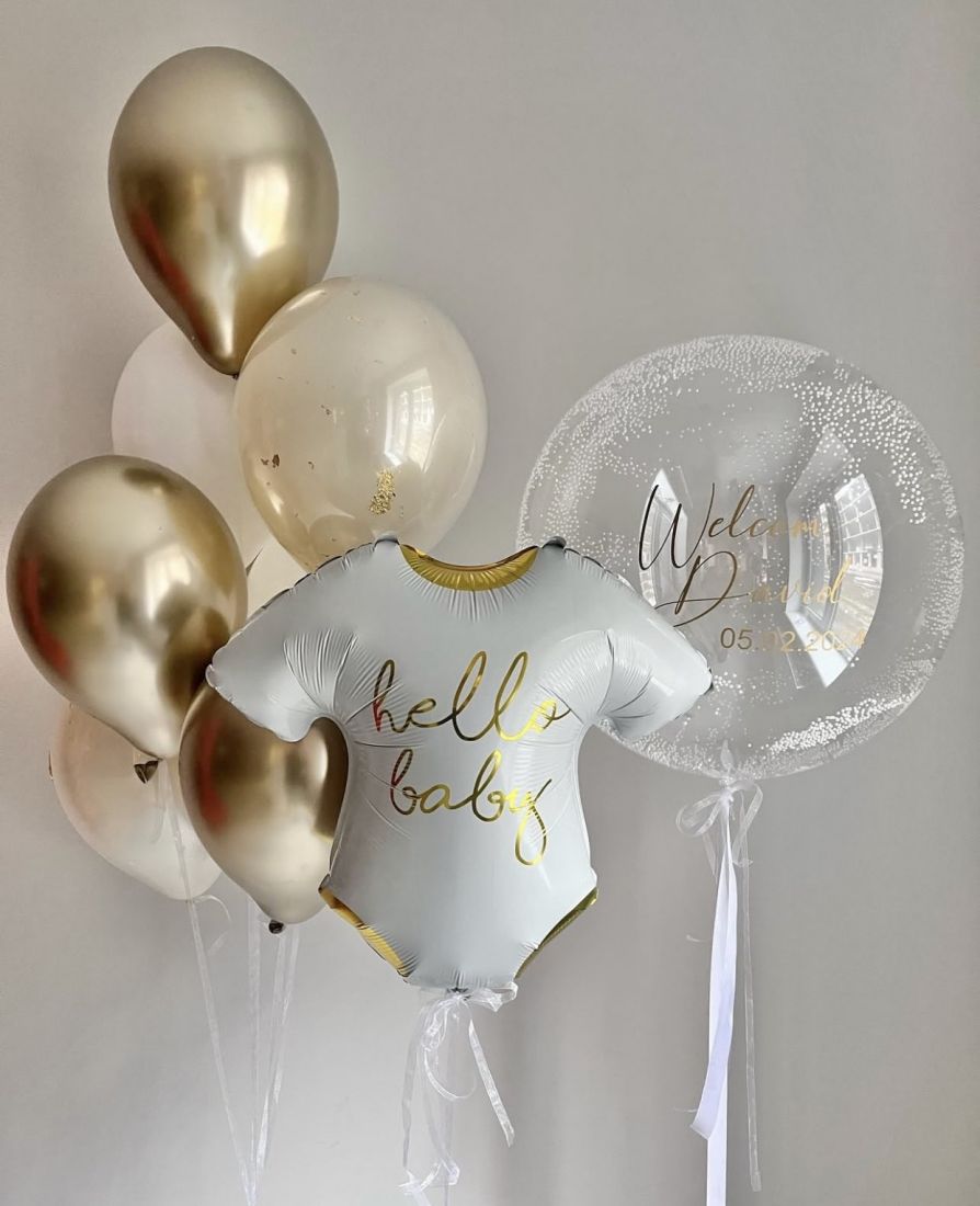 Сет на выписку нюд-белый из шаров с гелием