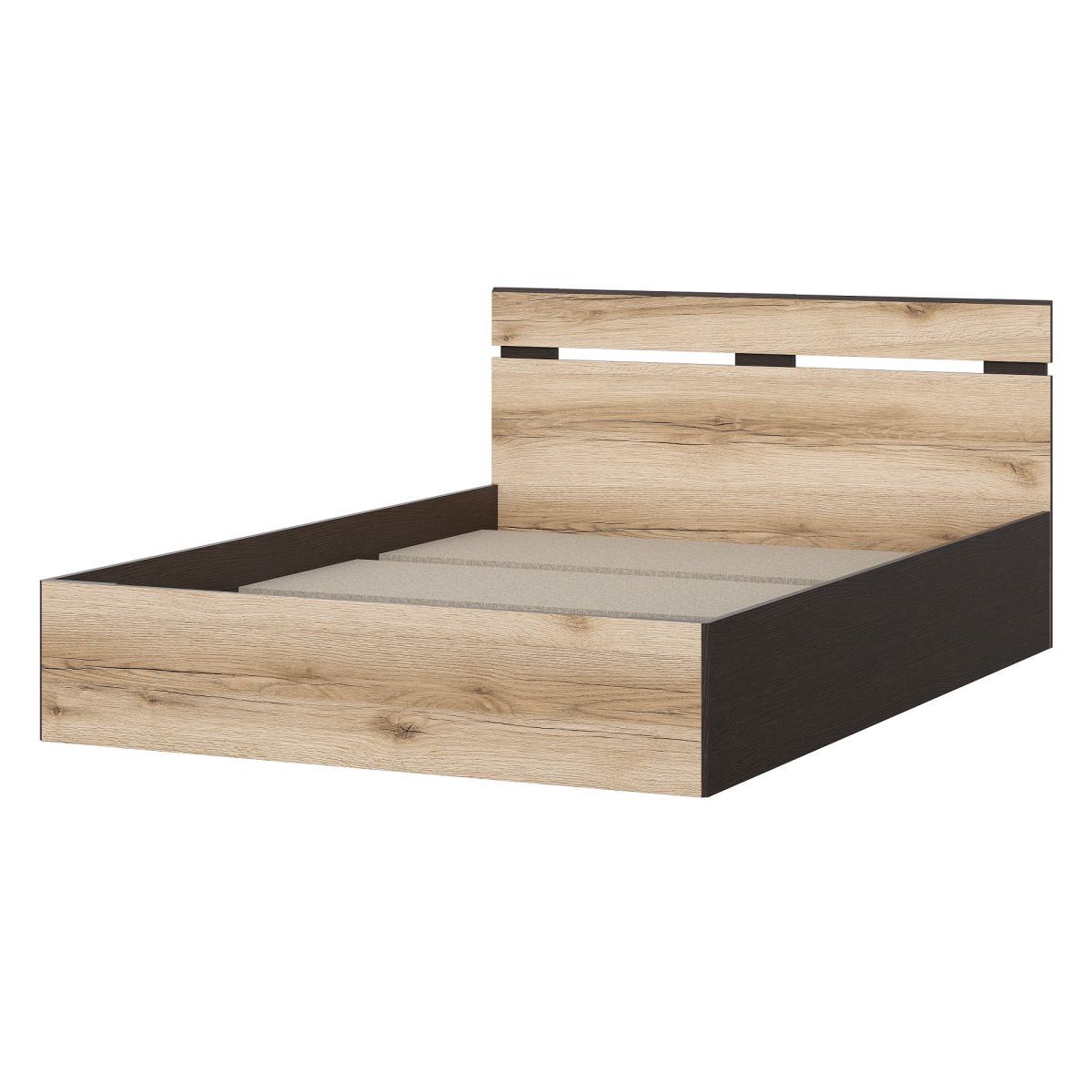 Кровать двойная (1400х2000) Берген Симпл (Дуб делано/Дуб венге)