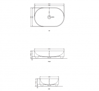 Накладная раковина Cielo Mare MRLAO овальная, 60х38х15 см схема 2