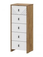 "Байкал" Комод (5 ящиков) Дуб Золотой/Белый матовый