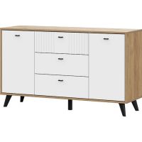 "Байкал" Комод 3 ящика двухстворчатый Дуб Золотой/Белый матовый