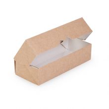 Контейнер 500мл "TABOX PRO" 170х70х40мм OSQ картон, крафт/белый