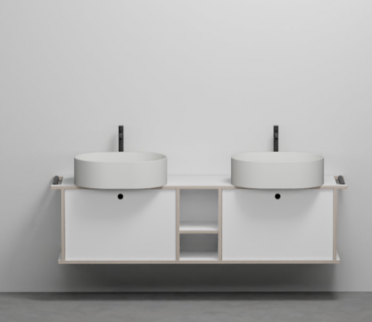 Тумба подвесная/напольная Cielo Theo 175 THMF175C2/THMF175C2SF из материала Fenix, с 2 дверцами и открытой полкой 175х63х38 см схема 7 Тумба подвесная/напольная Cielo Theo 175 THMF175C2/THMF175C2SF из материала Fenix, с 2 дверцами и открытой полкой 175х63х38 см схема 7