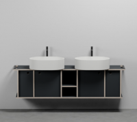 Тумба подвесная/напольная Cielo Theo 175 из материала Fenix, с 4 ящиками и открытой полкой THMF175A4/THMF175A4SF 175х63х38 см схема 6