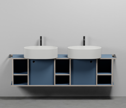 Тумба подвесная/напольная Cielo Theo 175 из материала Fenix, с 2 дверцами и 3 открытыми полками THMF175A2/THMF175A2SF 175х63х38 см схема 3 Тумба подвесная/напольная Cielo Theo 175 из материала Fenix, с 2 дверцами и 3 открытыми полками THMF175A2/THMF175A2SF 175х63х38 см схема 3