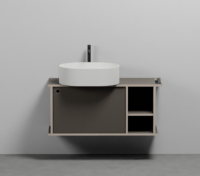 Тумба подвесная/напольная Cielo Theo 103 из материала Fenix, с дверцей и открытой полкой THMF103/THMF103SF 103х63х38 см схема 3