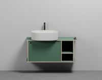 Тумба подвесная/напольная Cielo Theo 103 из материала Fenix, с дверцей и открытой полкой THMF103/THMF103SF 103х63х38 см схема 6