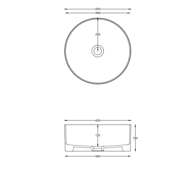 Раковина накладная Cielo Theo THLAT круглая, диаметр 40 см ФОТО