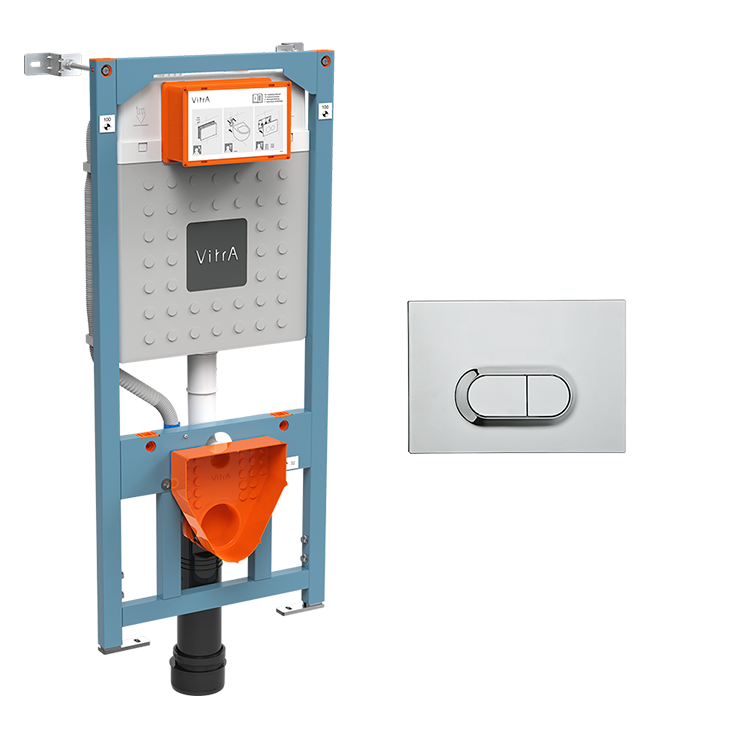 Инсталляция для унитаза VitrA V12, кнопка глянцевой хром 700-1873