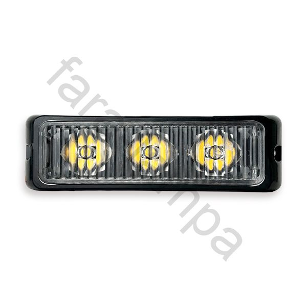 Проблесковый маячок дублер светодиодный 3 диода оранжевый 12-24 вольта