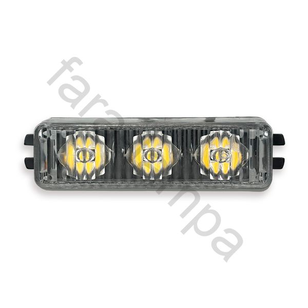 Проблесковый маячок дублер светодиодный 3 диода оранжевый 12-24 вольта