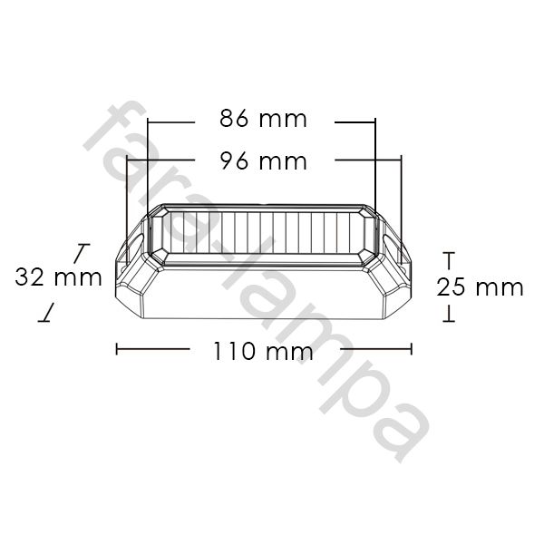 Проблесковый маячок дублер светодиодный 3 диода оранжевый 12-24 вольта