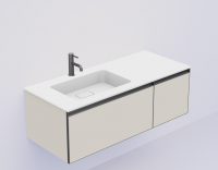 Тумба под раковину с подсветкой Armadi Art Quatro 790-M2-120, два блока (80+40), чаша слева схема 2