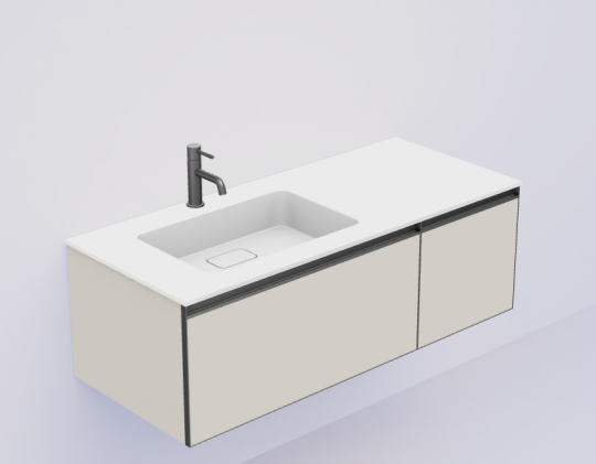 Тумба под раковину с подсветкой Armadi Art Quatro 790-M2-120, два блока (80+40), чаша слева схема 2