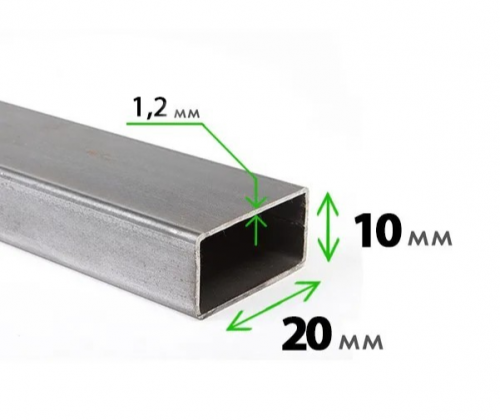 Труба профильная 20x10x1,2 мм