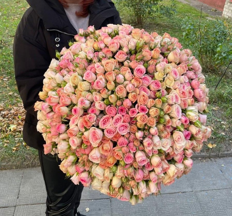 101 кустовая роза микс без упаковки