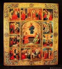 Икона Двунадесятые праздники (рукописная вариант 4)