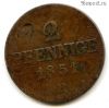 Германия Саксония 2 пфеннига 1851 F