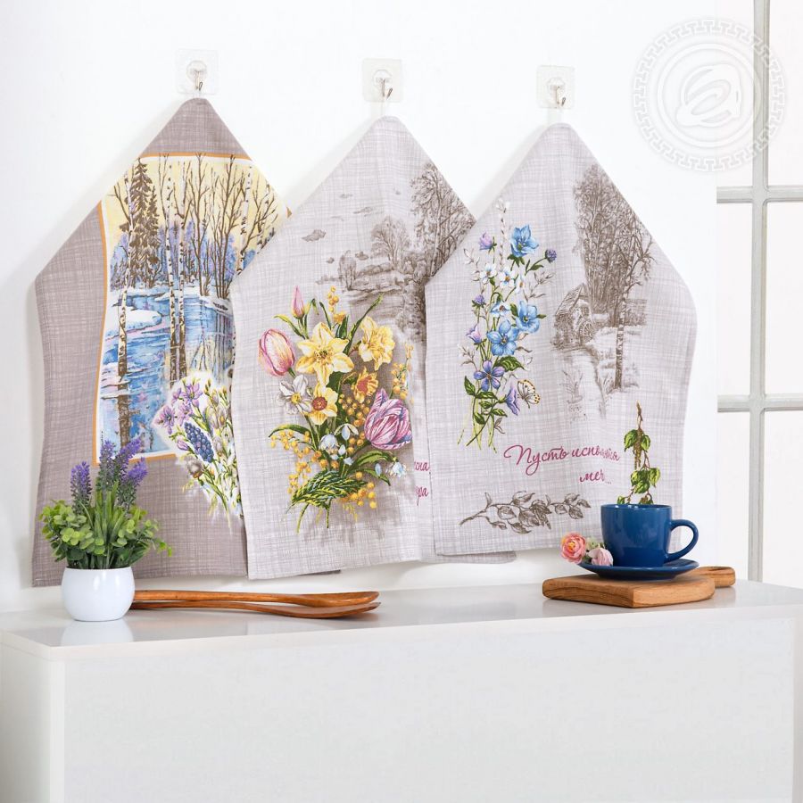 Набор полотенец из рогожки "Капель" (3шт.)