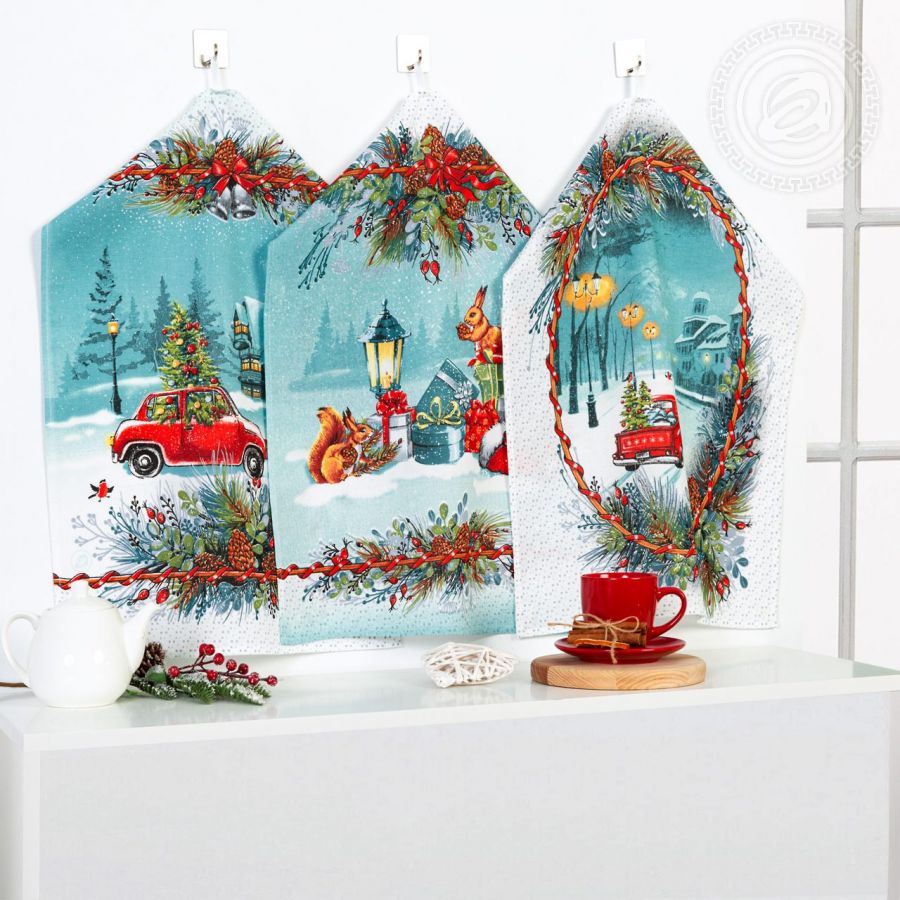 Набор полотенец из рогожки "Огонёк" (2шт.)