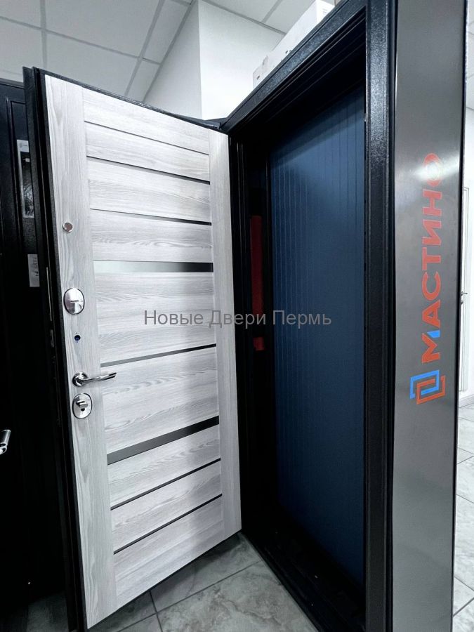 TRUST MASS MP Антрацит букле Ясень ривьера айс стальная дверь