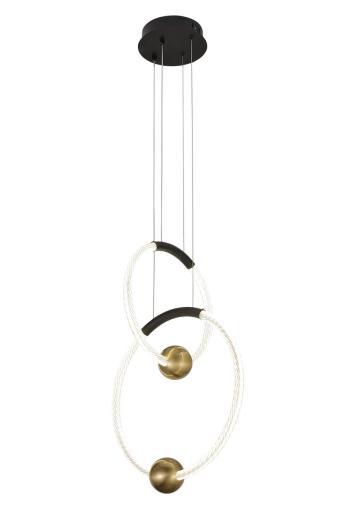 Люстра подвесная Alfa Light F4324-09 D30+D40 black+bronze