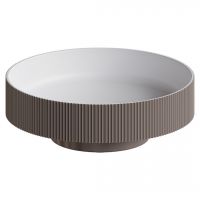 Серая напольная раковина Sole Corian 40x13 см, рифленая текстура схема 3