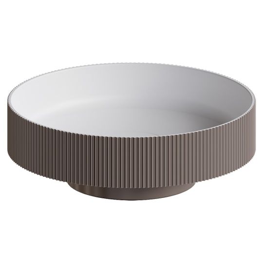 Серая напольная раковина Sole Corian 40x13 см, рифленая текстура схема 3