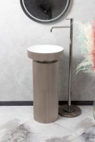 Серая напольная раковина Sole Corian 40x13 см, рифленая текстура схема 7